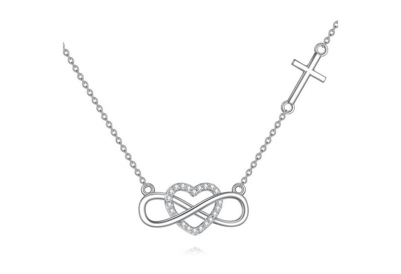 LuxusKollektion Kette und Anhänger Set Halskette Sterlingsilber Anhänger Geschenk Damen Mädchen Infinity Herz von LuxusKollektion