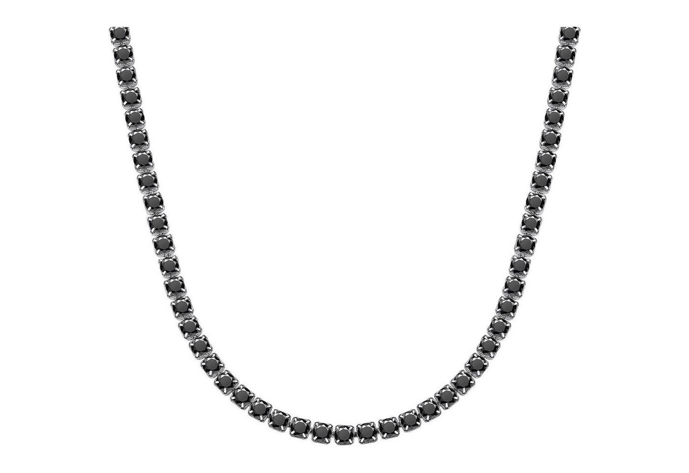 LuxusKollektion Kette und Anhänger Set Halskette Tenniskette Damen 41.0 Zentimeter 3mm-Silber&Schwarz von LuxusKollektion