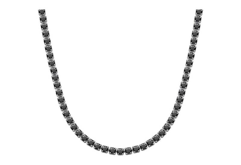 LuxusKollektion Kette und Anhänger Set Halskette Tenniskette Damen 41.0 Zentimeter 3mm-Silber&Schwarz von LuxusKollektion