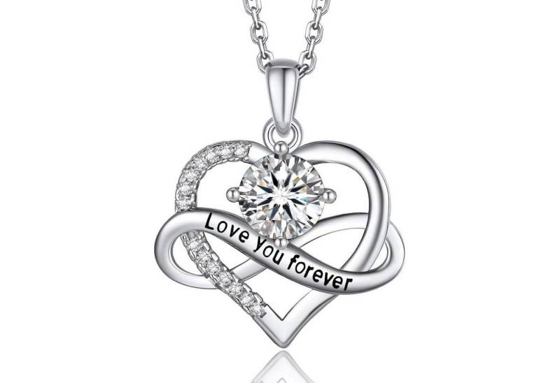 LuxusKollektion Kette und Anhänger Set Halskette Unendlichkeitszeichen Moissanite Unendlichkeit Ewigkeit von LuxusKollektion