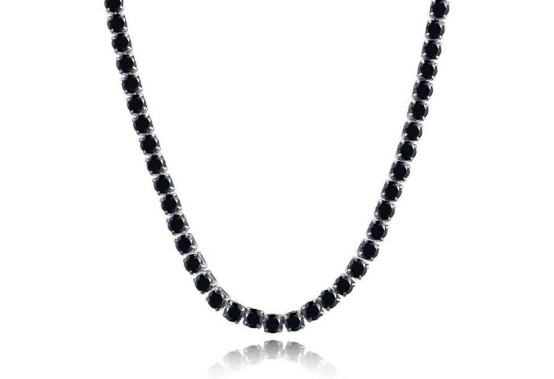 LuxusKollektion Kette und Anhänger Set Halskette Zirkonia Brillanten 41.0 Zentimeter 5mm-Silber&Schwarz von LuxusKollektion