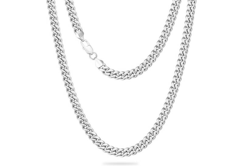 LuxusKollektion Kette und Anhänger Set Herren Edelstahl Panzerkette mit Diamantschliff 7mm Silberkette 66cm von LuxusKollektion