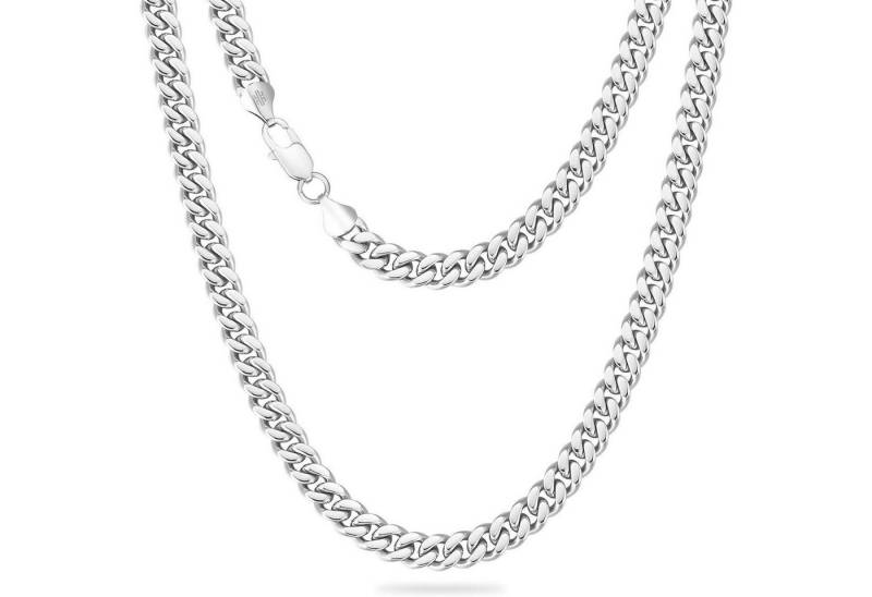 LuxusKollektion Kette und Anhänger Set Herren Edelstahl Panzerkette mit Diamantschliff 9mm Silbrig 61.0cm von LuxusKollektion