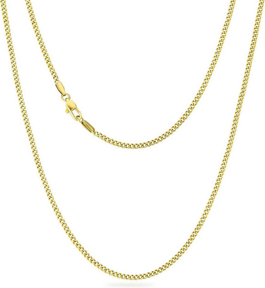 LuxusKollektion Kette und Anhänger Set Herren Panzerkette 2mm Edelstahl Gold Vergoldet Diamantschliff 55.9cm von LuxusKollektion