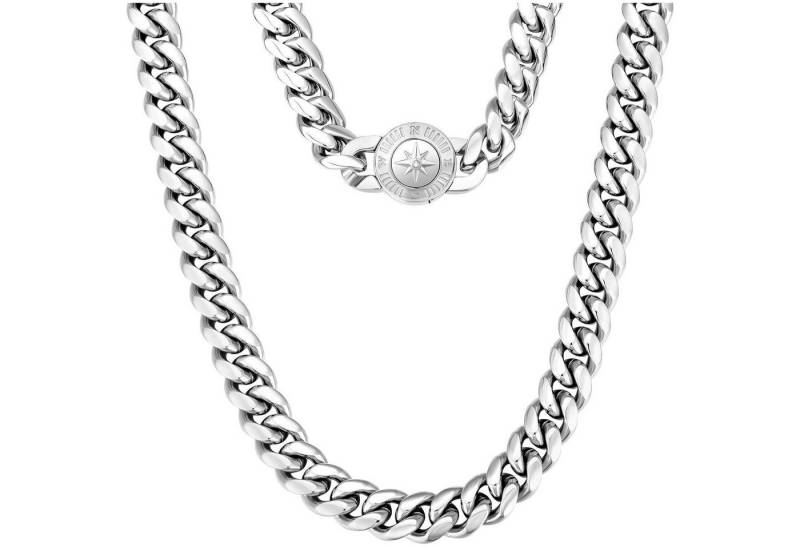 LuxusKollektion Kette und Anhänger Set Herren Panzerkette Löwe Totenkopf Verschluss 18K Gold Cuban Link Chain von LuxusKollektion