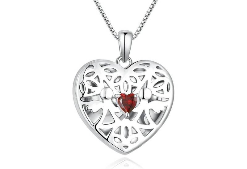 LuxusKollektion Kette und Anhänger Set Herz Foto Medaillon Anhänger Halskette Schutzengel Sterling Silber mit von LuxusKollektion