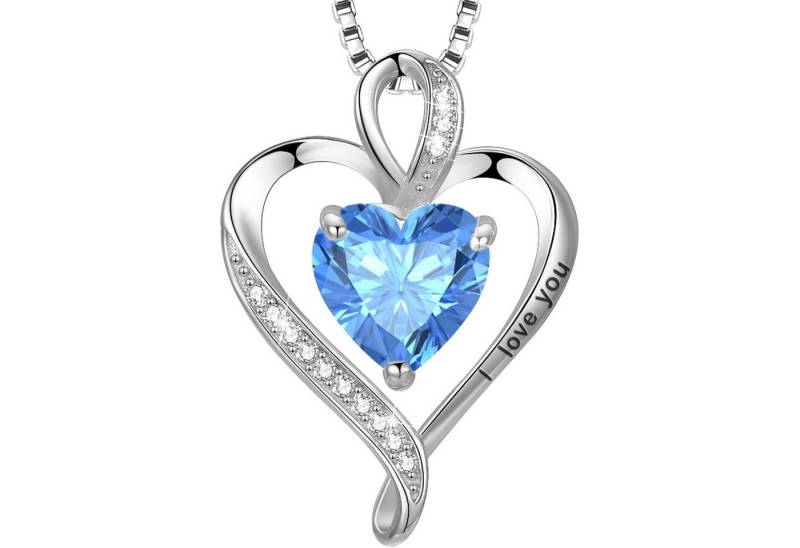 LuxusKollektion Kette und Anhänger Set Herz Kette Damen Silber 925 Halskette Personalisierter Schmuck von LuxusKollektion