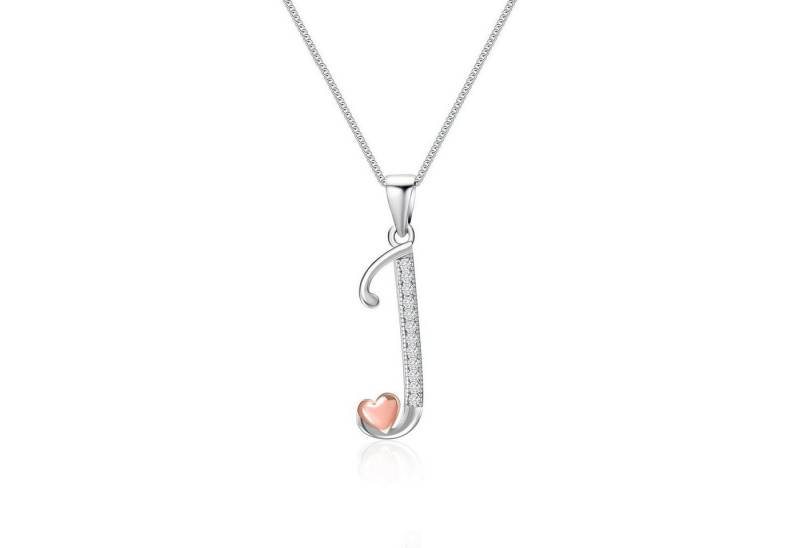 LuxusKollektion Kette und Anhänger Set Initialen-Halskette Silber 925 Mädchen Damen Zirkonia Geschenke Mutter von LuxusKollektion