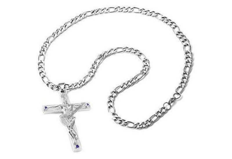 LuxusKollektion Kette und Anhänger Set Johnny Hallyday Kreuz Anhänger Halskette Gitarre Rocker Silber Herren LuxusKollektion Kette und Anhänger Set Johnny Hallyday Kreuz Anhänger Halskette Gitarre Rocker Silber Herren von LuxusKollektion