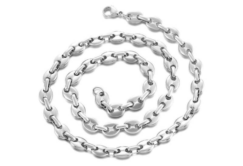 LuxusKollektion Kette und Anhänger Set Kaffeebohne Halskette Herren Edelstahl 6/9/11mm Silber 51/56/61CM Hip von LuxusKollektion