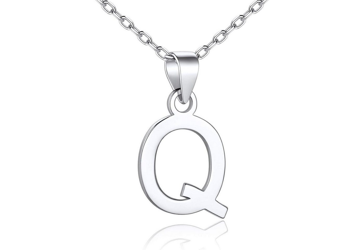 LuxusKollektion Kette und Anhänger Set Kette 925 Silber Initiale Anhänger Buchstaben Buchstabe Q von LuxusKollektion