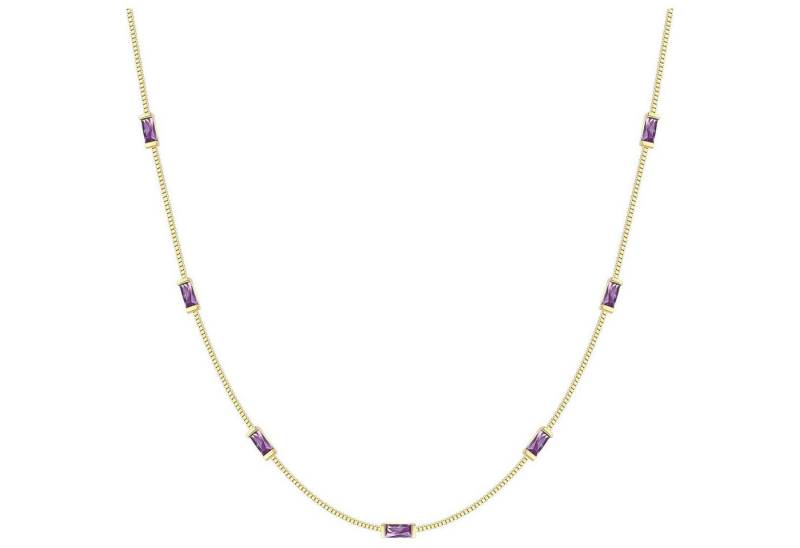 LuxusKollektion Kette und Anhänger Set Kette Damen 925 Silber 14k Vergoldet Geburtsstein Silber-02-Feb von LuxusKollektion