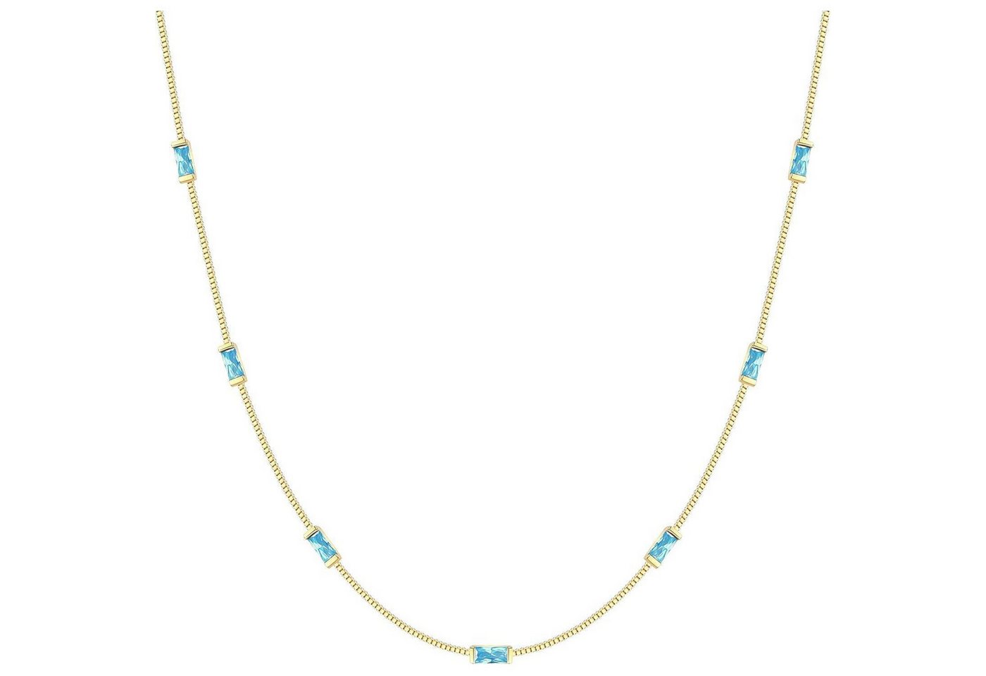 LuxusKollektion Kette und Anhänger Set Kette Damen 925 Silber 14k vergoldet Anhänger Silber-12-Dez von LuxusKollektion