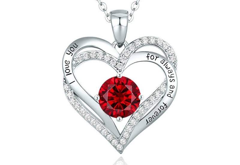 LuxusKollektion Kette und Anhänger Set Kette Damen 925 Silber Rosegold Herz Anhänger Sterlingsilber 01&07 von LuxusKollektion