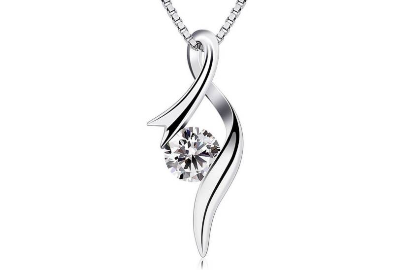 LuxusKollektion Kette und Anhänger Set Kette Damen Anhänger 925er Silber Zirkonia Notenschlüssel 45cm von LuxusKollektion