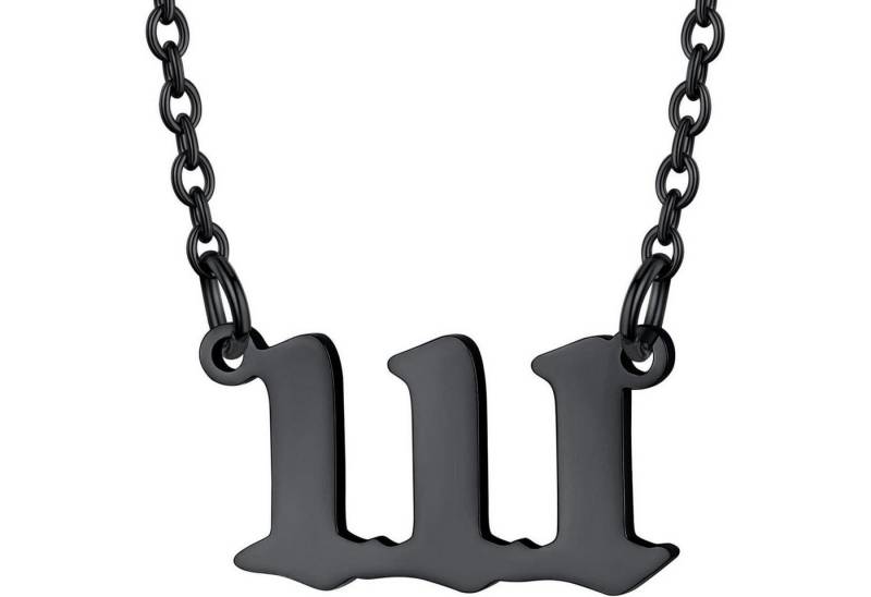 LuxusKollektion Kette und Anhänger Set Kette Damen Engelszahlen Anhänger Edelstahl Modeschmuck 111-Schwarz von LuxusKollektion
