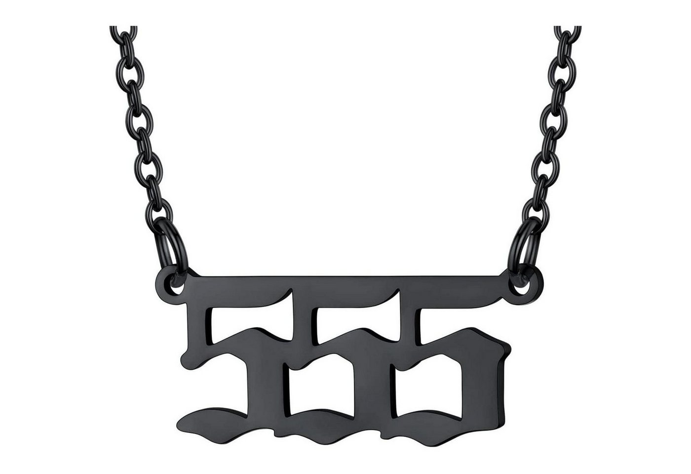 LuxusKollektion Kette und Anhänger Set Kette Damen Engelszahlen Anhänger Edelstahl Valentinstag 555-Schwarz von LuxusKollektion