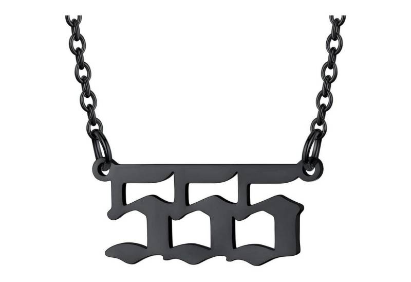 LuxusKollektion Kette und Anhänger Set Kette Damen Engelszahlen Anhänger Edelstahl Valentinstag 555-Schwarz von LuxusKollektion