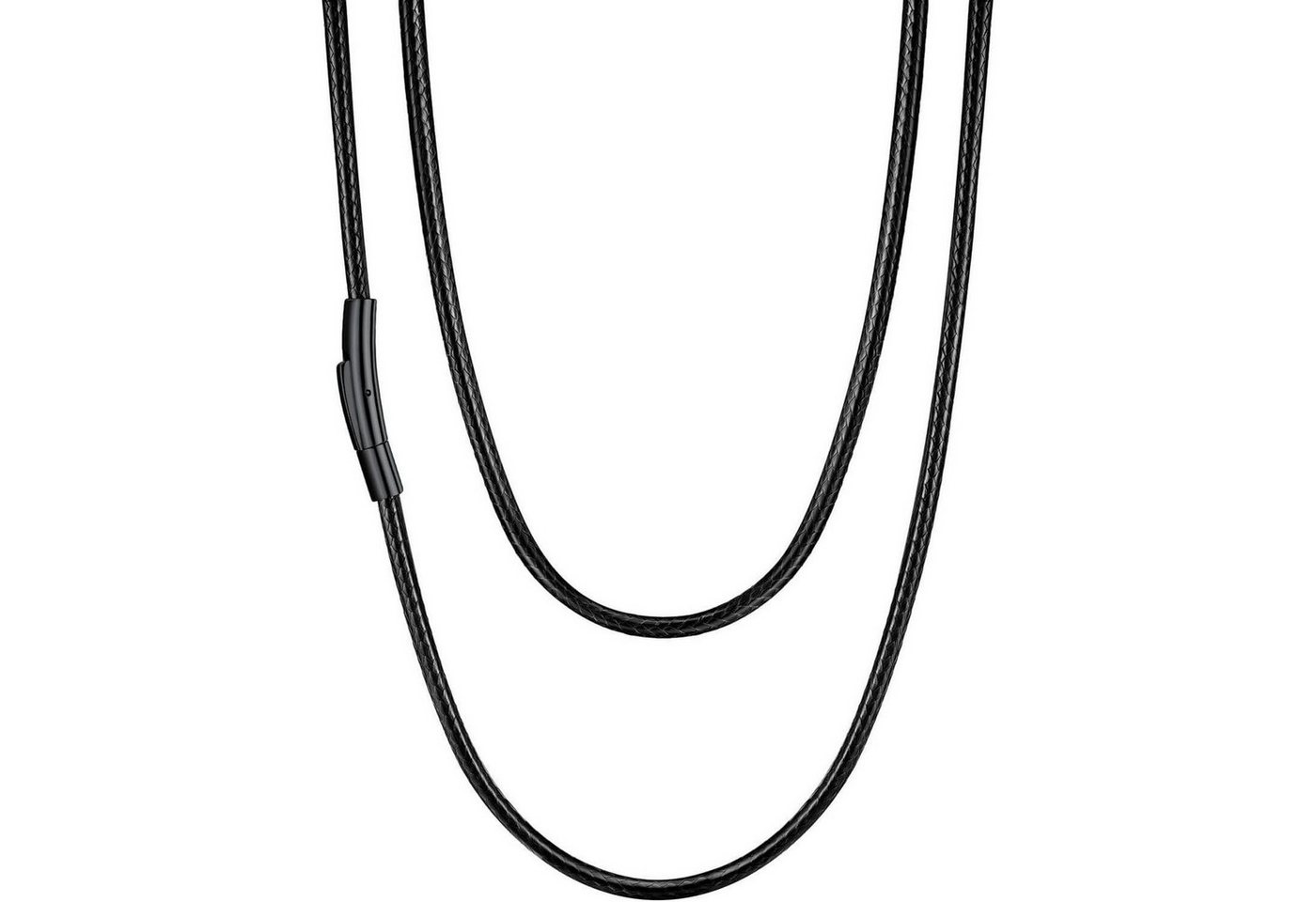 LuxusKollektion Kette und Anhänger Set Kette Damen Herren 3mm Schwarz 02 Schwarz(3mm) 76.0 Zentimeter von LuxusKollektion