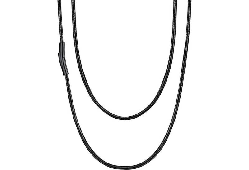 LuxusKollektion Kette und Anhänger Set Kette Damen Herren Wachsschur 02 Schwarz(2mm) 51.0 Zentimeter von LuxusKollektion