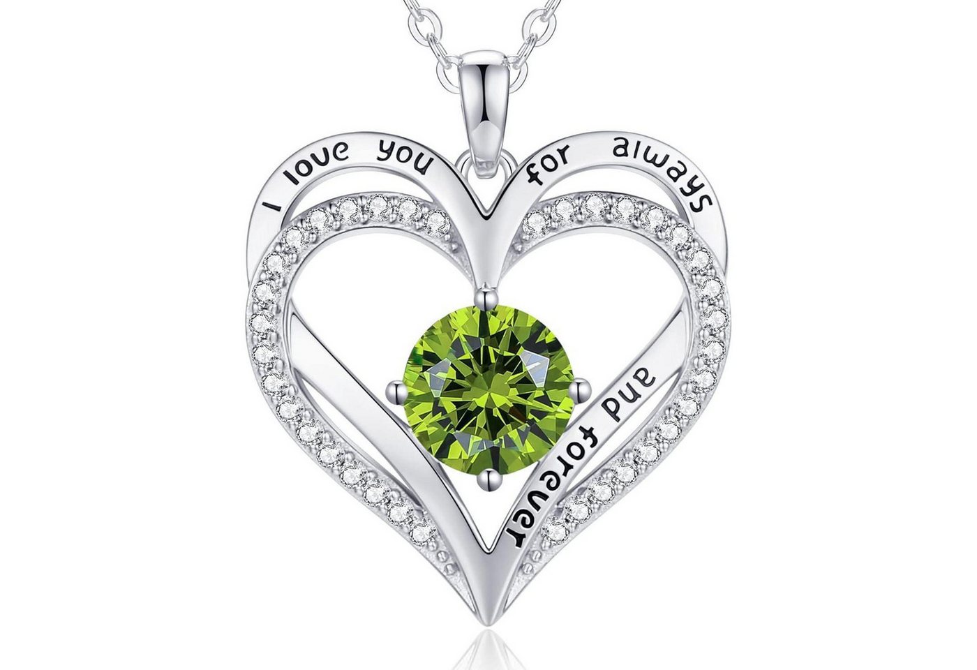 LuxusKollektion Kette und Anhänger Set Kette Damen Herz Anhänger 925 Silber Rosegold SterlingSilber-08-Aug von LuxusKollektion