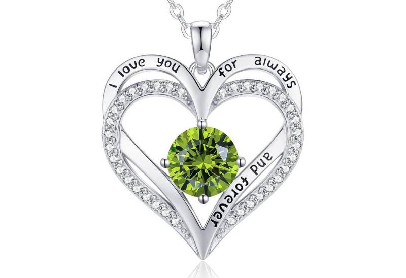 LuxusKollektion Kette und Anhänger Set Kette Damen Herz Anhänger 925 Silber Rosegold SterlingSilber-08-Aug von LuxusKollektion