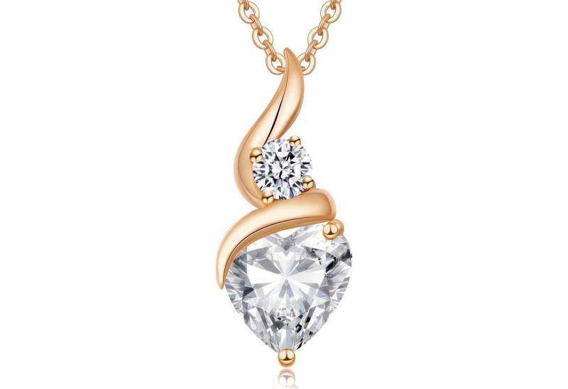 LuxusKollektion Kette und Anhänger Set Kette Damen Infinity Herz Anhänger 925 Messing rosévergoldet 04 Apr von LuxusKollektion