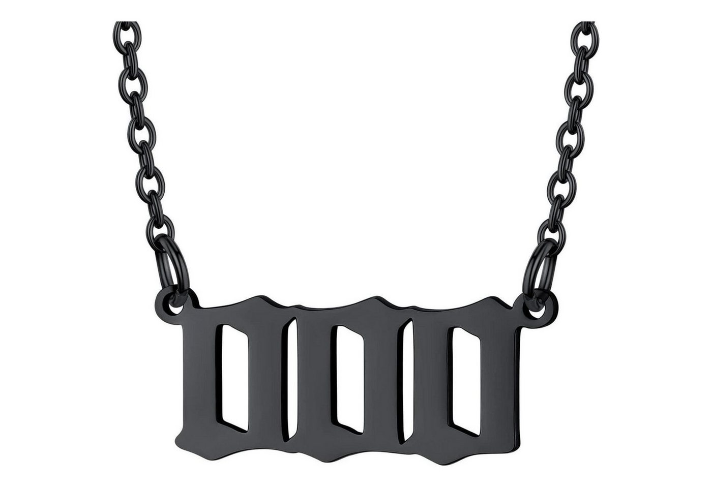 LuxusKollektion Kette und Anhänger Set Kette Engelszahlen Anhänger Edelstahl Damen Schlüsselbein 000-Schwarz von LuxusKollektion