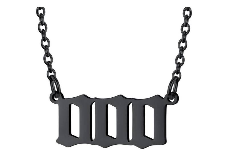 LuxusKollektion Kette und Anhänger Set Kette Engelszahlen Anhänger Edelstahl Damen Schlüsselbein 000-Schwarz von LuxusKollektion