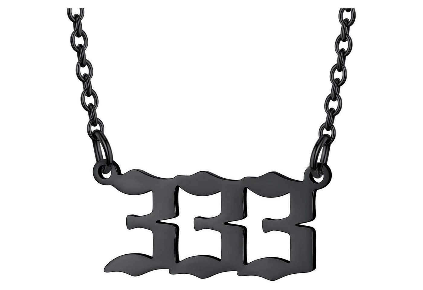 LuxusKollektion Kette und Anhänger Set Kette Engelszahlen Anhänger Engelnummern Edelstahl Damen 333-Schwarz von LuxusKollektion