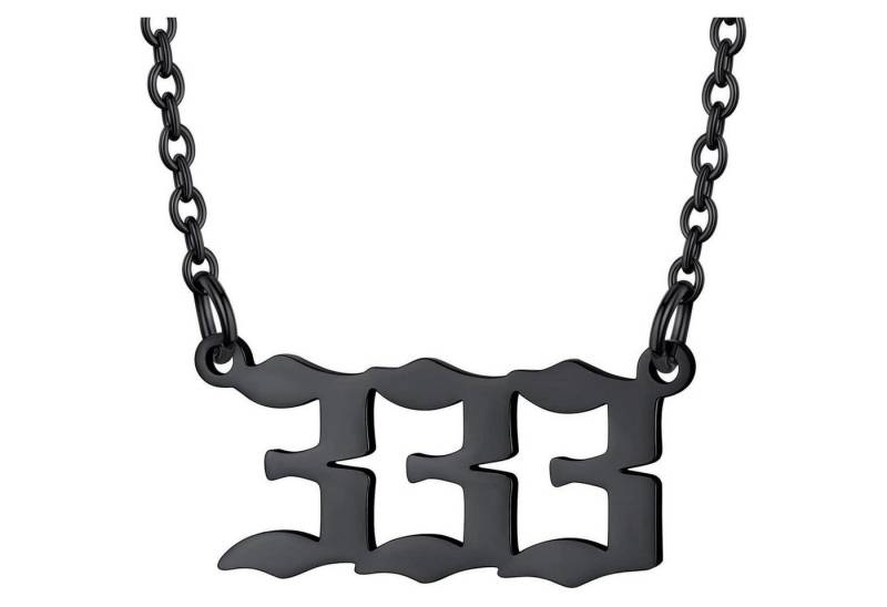 LuxusKollektion Kette und Anhänger Set Kette Engelszahlen Anhänger Engelnummern Edelstahl Damen 333-Schwarz von LuxusKollektion