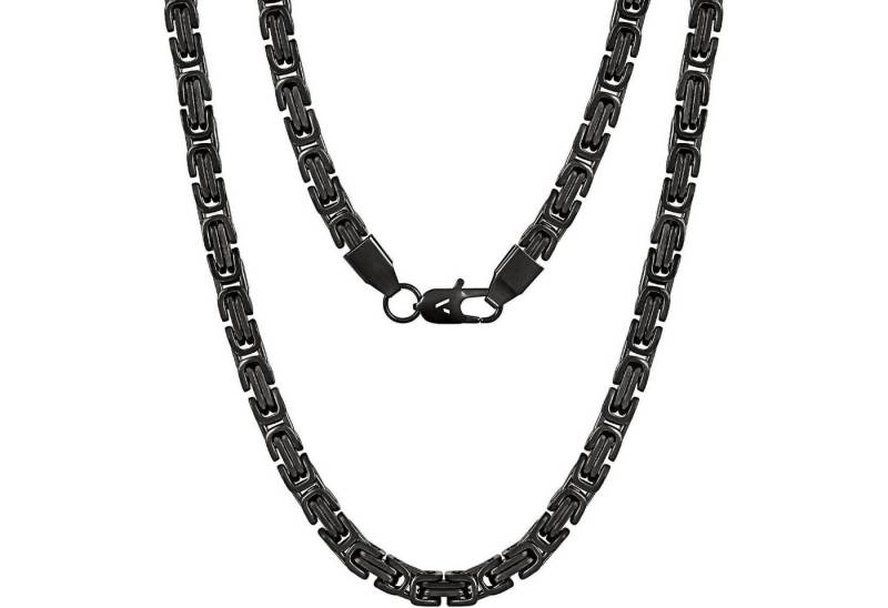 LuxusKollektion Kette und Anhänger Set Kette Herren Byzantinische 18K Gold Schwarz-6mm 55.0 Zentimeter von LuxusKollektion
