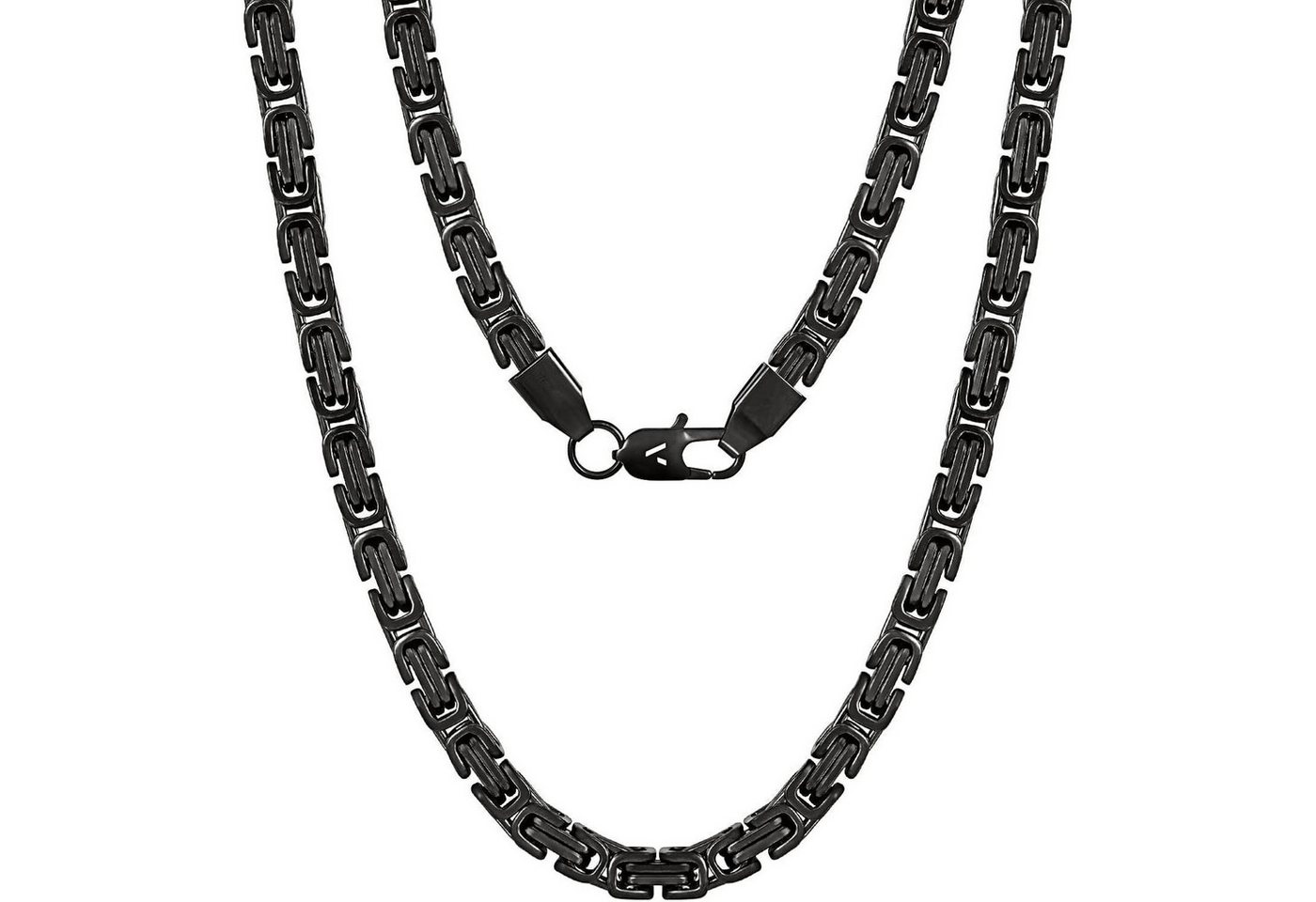 LuxusKollektion Kette und Anhänger Set Kette Herren Edelstahl 18K Gold Schwarz-6mm 60.0 Zentimeter von LuxusKollektion