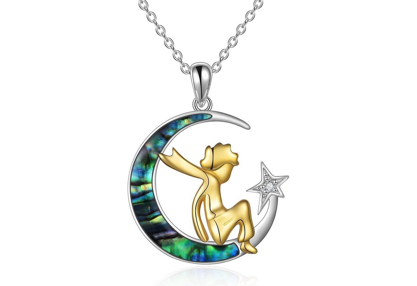 LuxusKollektion Kette und Anhänger Set Kette Sterlingsilber Anhänger Geschenke Damen Mädchen kleine Prinz von LuxusKollektion