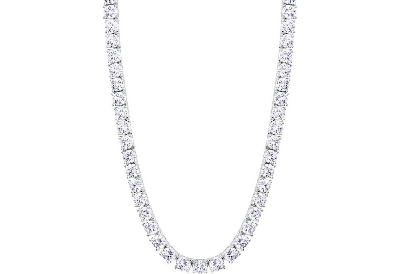 LuxusKollektion Kette und Anhänger Set Kette Tennis 14K Gold 5A Zirkonia Unisex 61.0 Zentimeter 4mm Silbrig von LuxusKollektion