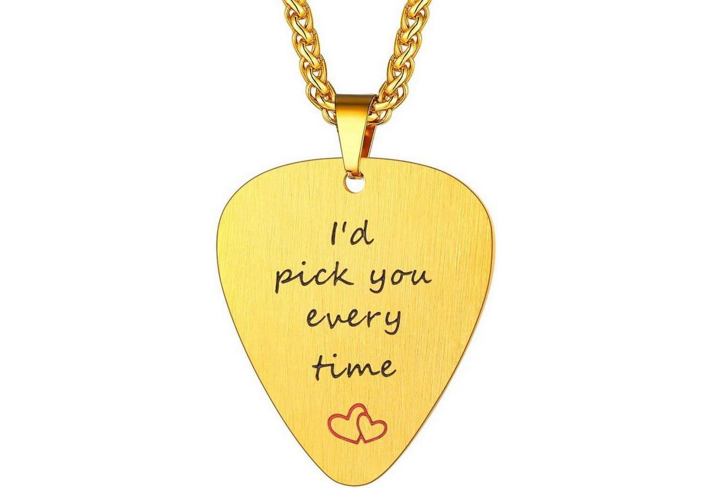 LuxusKollektion Kette und Anhänger Set Kettenanhänger Gitarre Bass 316L 03-gold nicht personalisierbar von LuxusKollektion