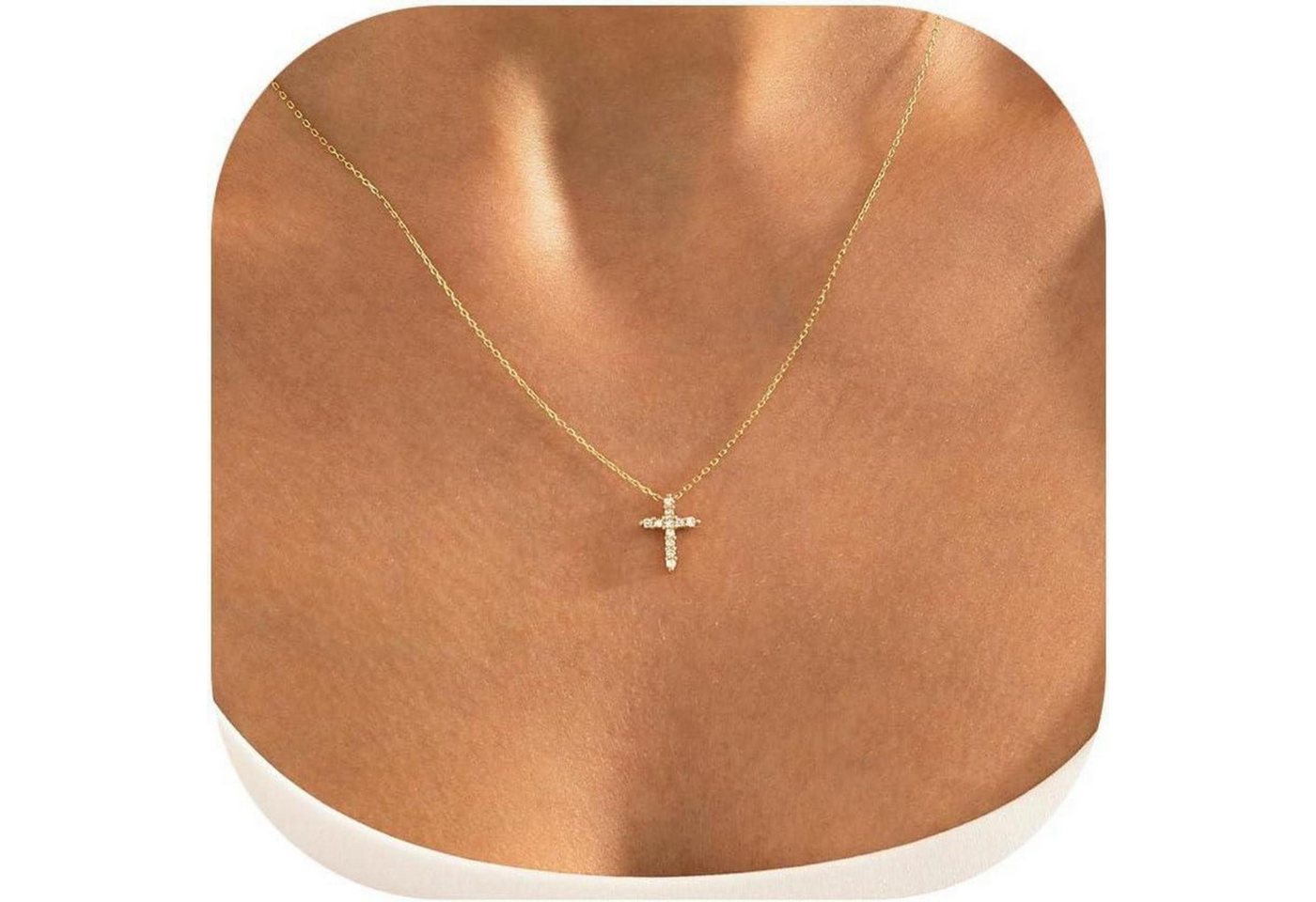LuxusKollektion Kette und Anhänger Set Kreuz Kette Gold Damen 14K Vergoldet Layered Halskette Choker LuxusKollektion Kette und Anhänger Set Kreuz Kette Gold Damen 14K Vergoldet Layered Halskette Choker von LuxusKollektion