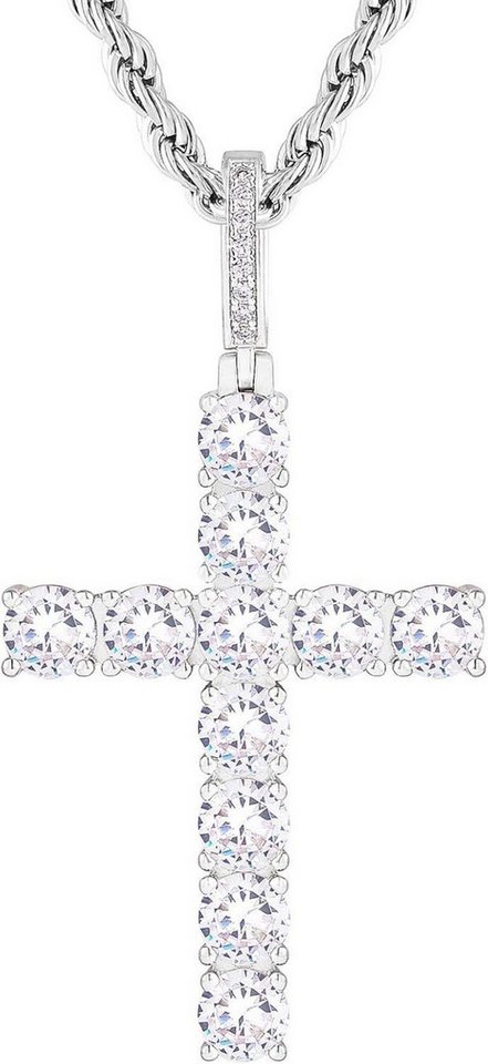 LuxusKollektion Kette und Anhänger Set Kreuz Kette Moissanite Zirkonia Anhänger 14K Gold Weissgold plattiert LuxusKollektion Kette und Anhänger Set Kreuz Kette Moissanite Zirkonia Anhänger 14K Gold Weissgold plattiert von LuxusKollektion