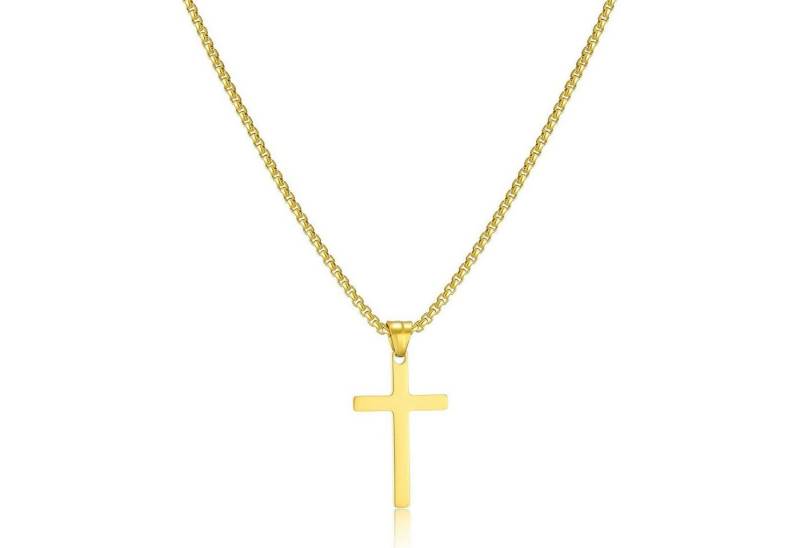 LuxusKollektion Kette und Anhänger Set Kreuzkette Herren Edelstahl Gold Silber Anhänger 45/50/55/60cm von LuxusKollektion