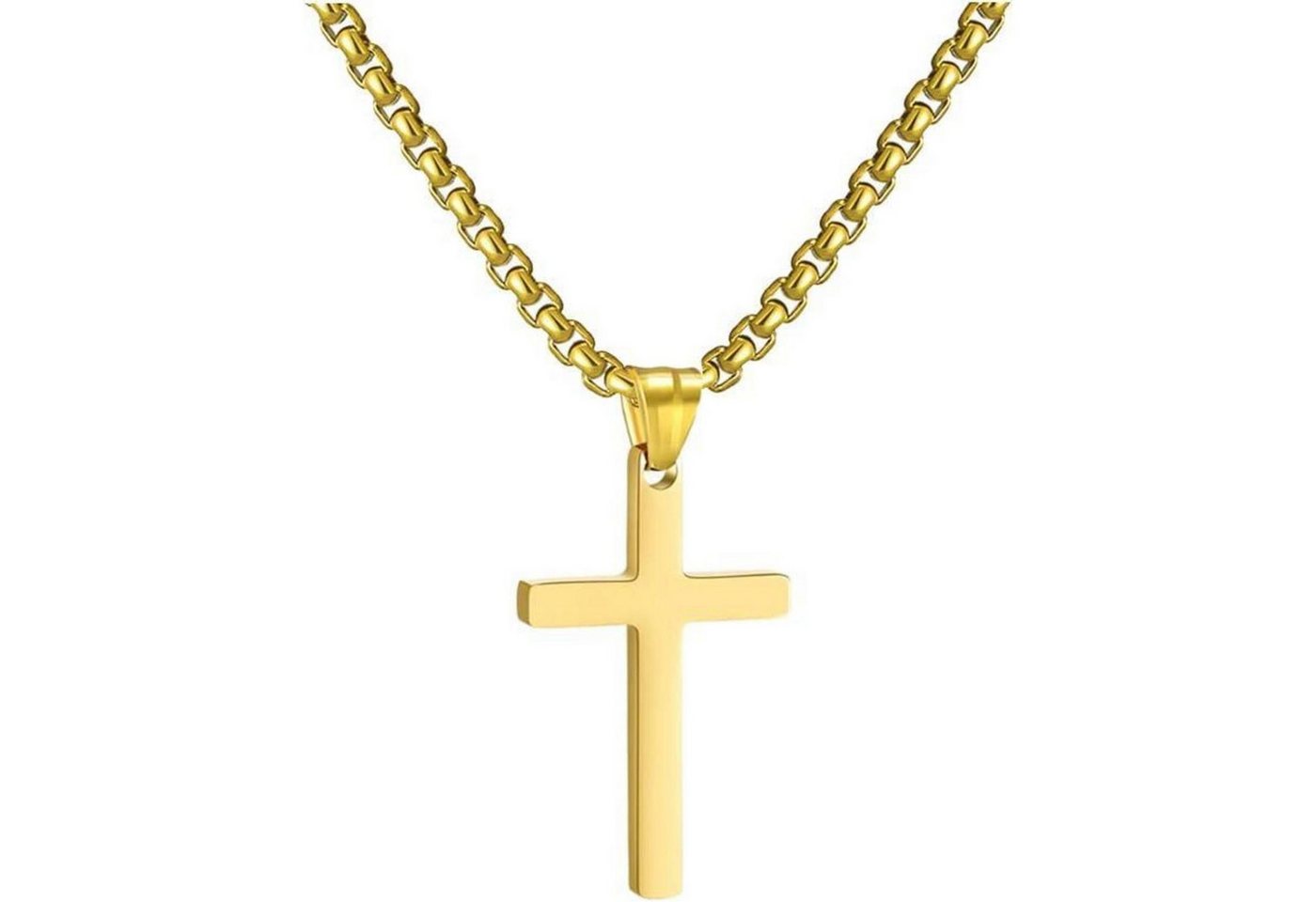 LuxusKollektion Kette und Anhänger Set Kreuzkette Herren Edelstahl Silber Gold Schwarz Anhänger Halskette von LuxusKollektion