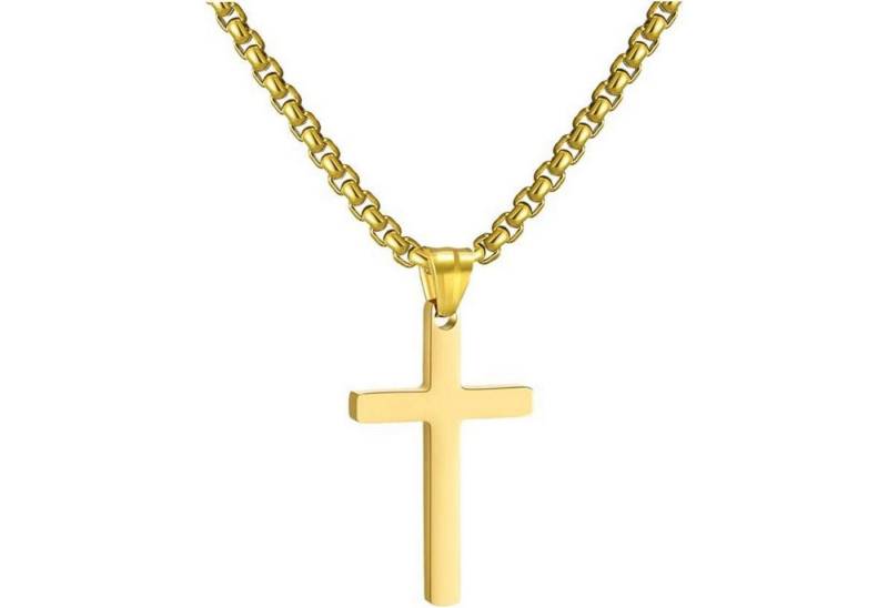 LuxusKollektion Kette und Anhänger Set Kreuzkette Herren Edelstahl Silber Gold Schwarz Anhänger Halskette von LuxusKollektion