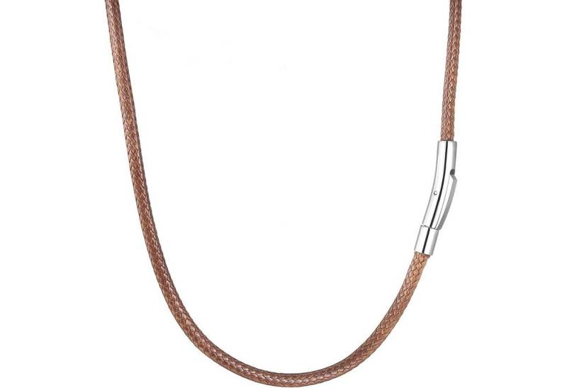 LuxusKollektion Kette und Anhänger Set Lederkette Herren Damen Verschluss Schwarz/Braun 46-76cm 2/3mm von LuxusKollektion