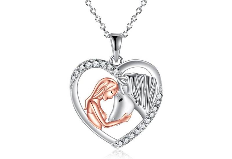 LuxusKollektion Kette und Anhänger Set Mädchen Pferd Halskette 925 Sterling Silber Anhänger Kette Geschenke von LuxusKollektion