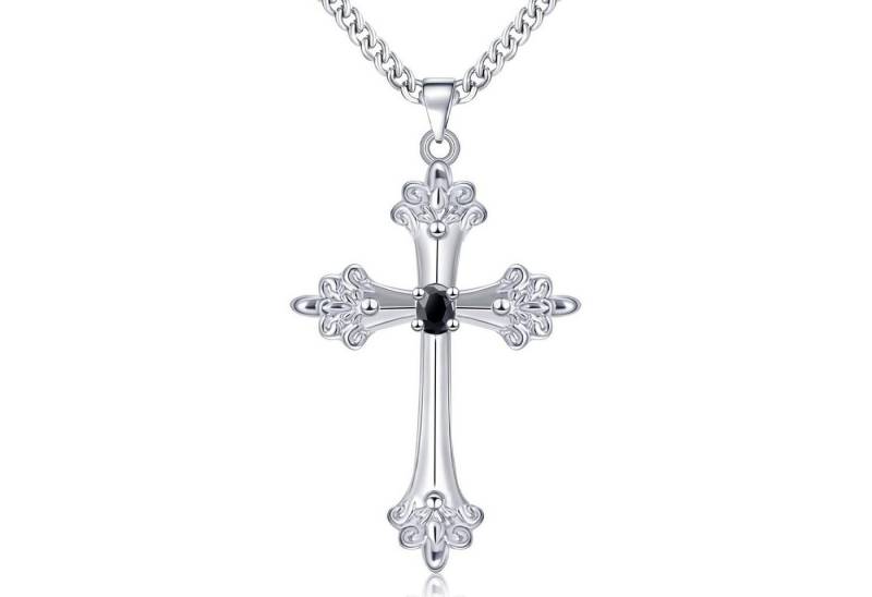 LuxusKollektion Kette und Anhänger Set Mesovor Silberne Kreuzkette für Frauen Verstellbare Glauben Kreuz von LuxusKollektion