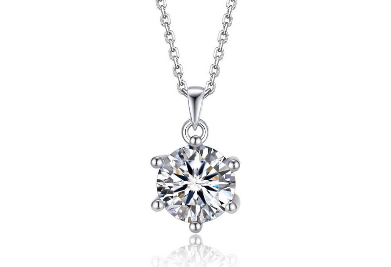 LuxusKollektion Kette und Anhänger Set Moissanite Halskette Damen 925 Silber 1/2 Karat Solitär Anhänger von LuxusKollektion