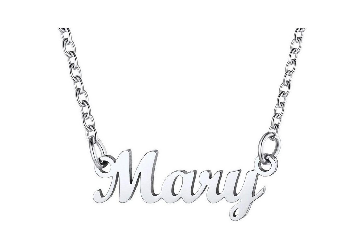 LuxusKollektion Kette und Anhänger Set Namenskette Damen 18k vergoldet Schlüsselbeinkette Mary-Edelstahl von LuxusKollektion