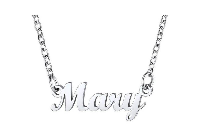 LuxusKollektion Kette und Anhänger Set Namenskette Damen 18k vergoldet Schlüsselbeinkette Mary-Edelstahl von LuxusKollektion