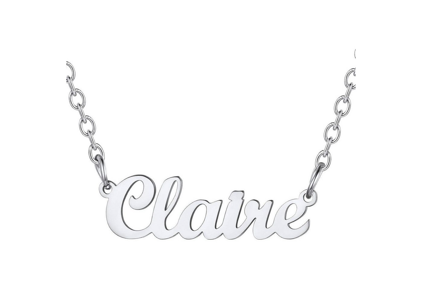 LuxusKollektion Kette und Anhänger Set Namenskette Damen Edelstahl 18k vergoldet 45cm Claire-Edelstahl von LuxusKollektion