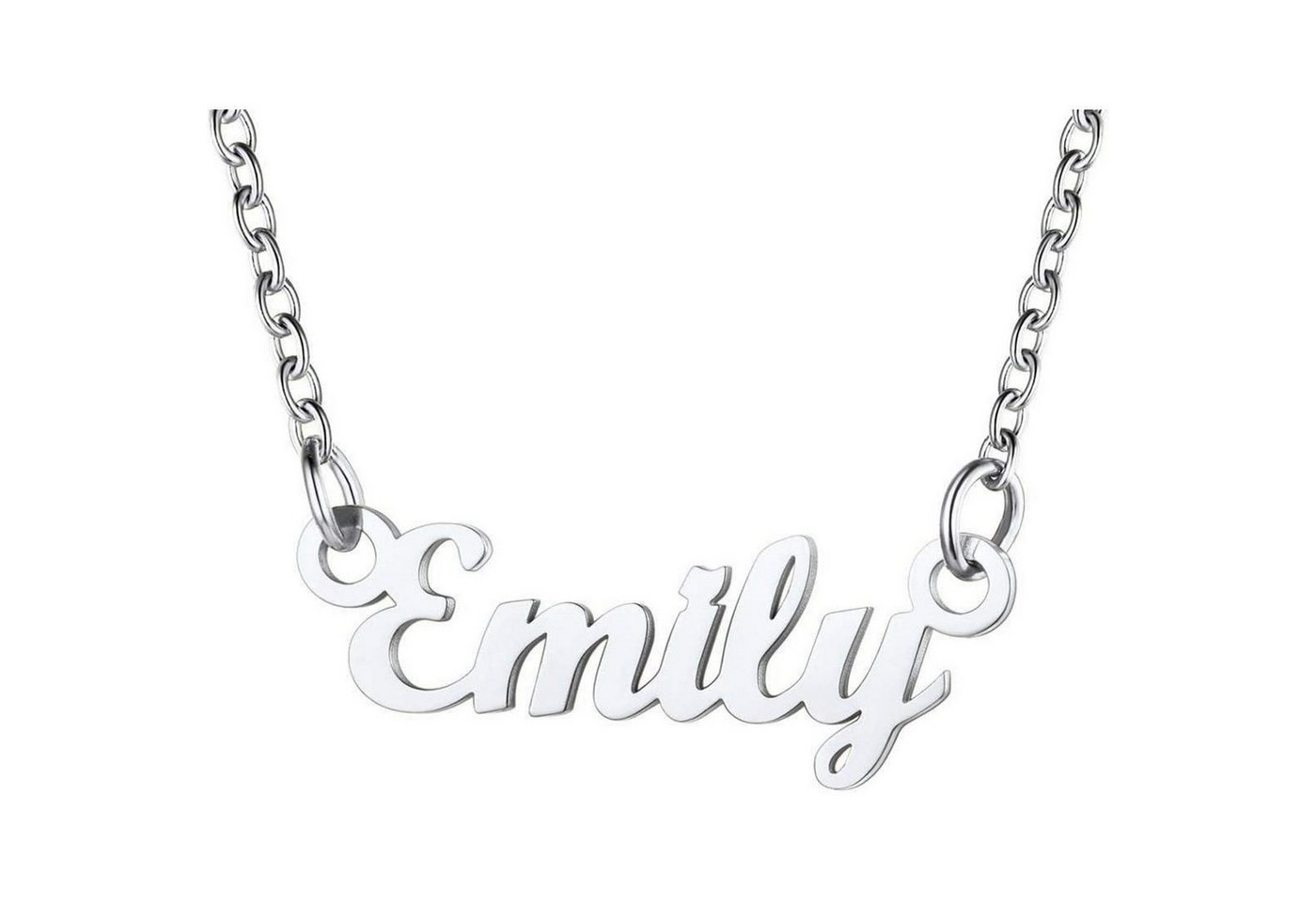 LuxusKollektion Kette und Anhänger Set Namenskette Damen Edelstahl 18k vergoldet 45cm Emily Edelstahl von LuxusKollektion