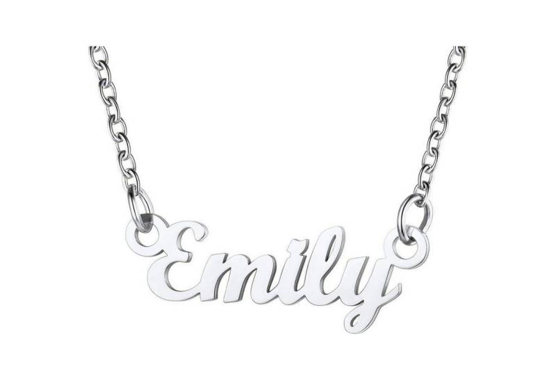 LuxusKollektion Kette und Anhänger Set Namenskette Damen Edelstahl 18k vergoldet 45cm Emily Edelstahl von LuxusKollektion